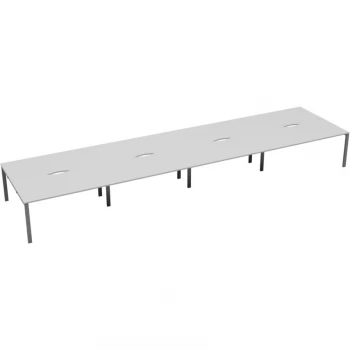 10 Person Double Bench Desk 1200X800MM Each - Silver/White