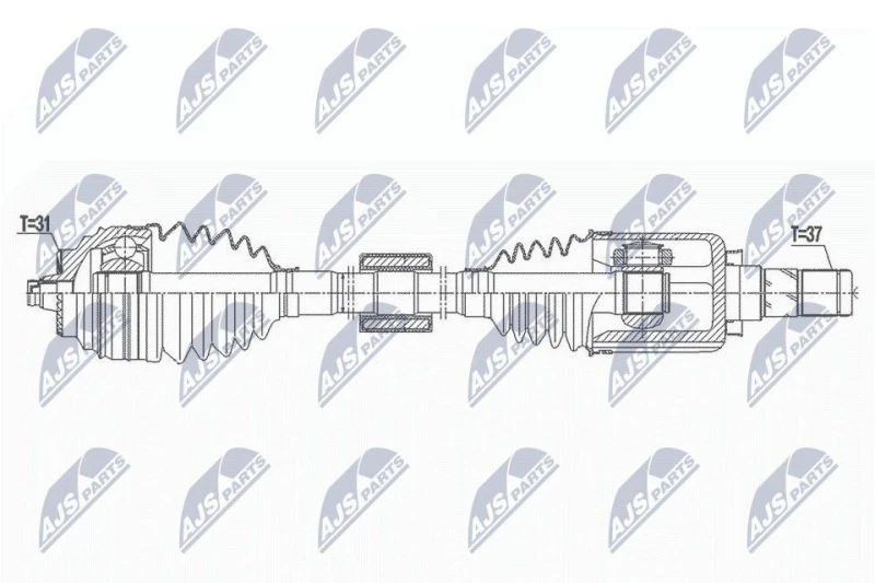 Image of NTY NPW-BM-170 Drive shaft 6-Speed Manual Transmission, Front Axle Left Drive Shaft (13)