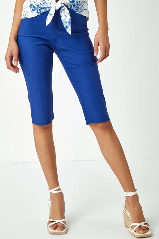 Image of Roman Womens Knee Length Stretch Shorts in Midnight Size: 20 Midnight Female 20