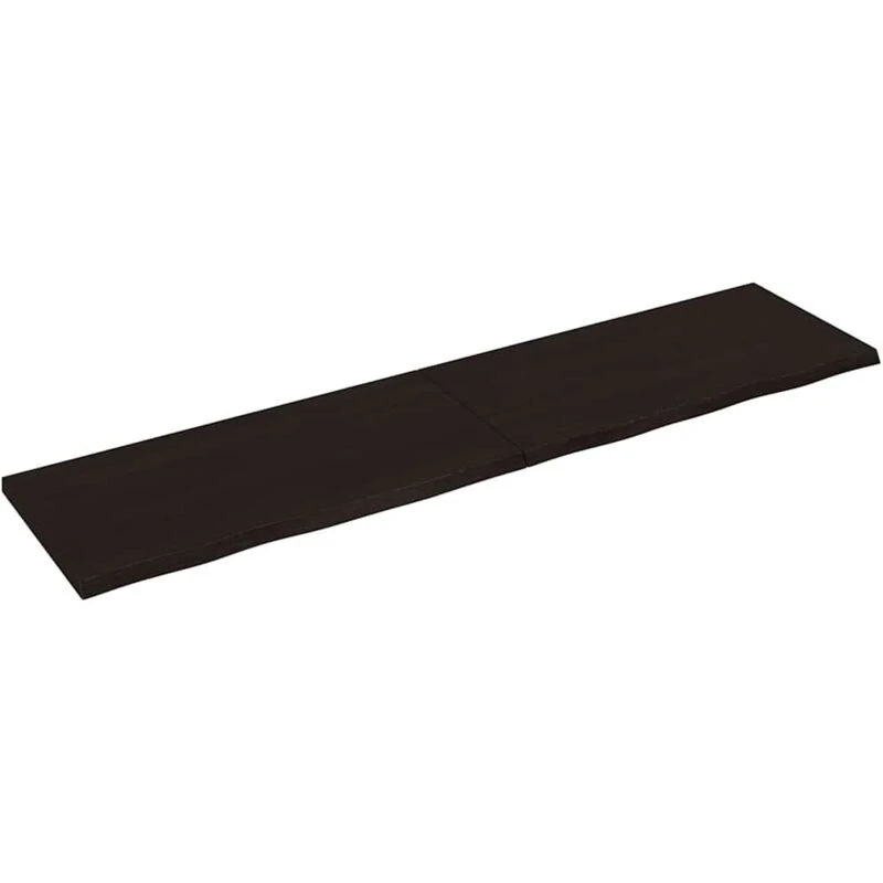 Image of Vidaxl Table Top Dark Brown 200X50X(2-4) Cm Treated Solid Wood Oak, Brown 3156460