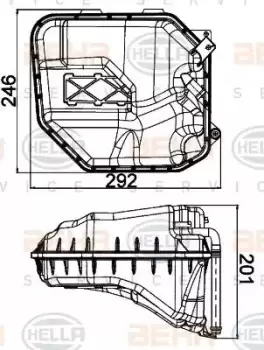 Image of x1 Behr Radiator Tank 8MA376702-314 Genuine replacement part for Car Made in CN
