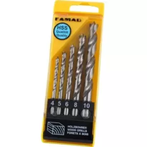 Image of FAMAG 7PCS HSS Brad Point Drill Bit Set in Wooden Case, 1591507