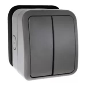 Image of Click Scolmore Aquip Weatherproof IP66 2 Gang 20A Switch - OA20022AG