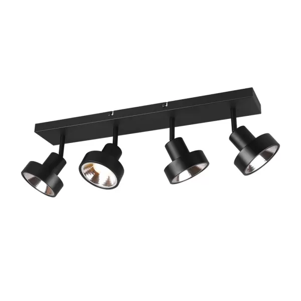 Image of Leon Modern 4 Light Ceiling Spotlight Bar Black Matt