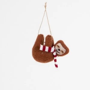 image of Sass & Belle Swinging Sloth With Scarf Hanging Decoration