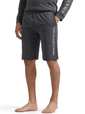 image of Polo Ralph Lauren Polo Ralph Lauren Vertical Logo Lounge Shorts, Charcoal Heather, Size L, Men