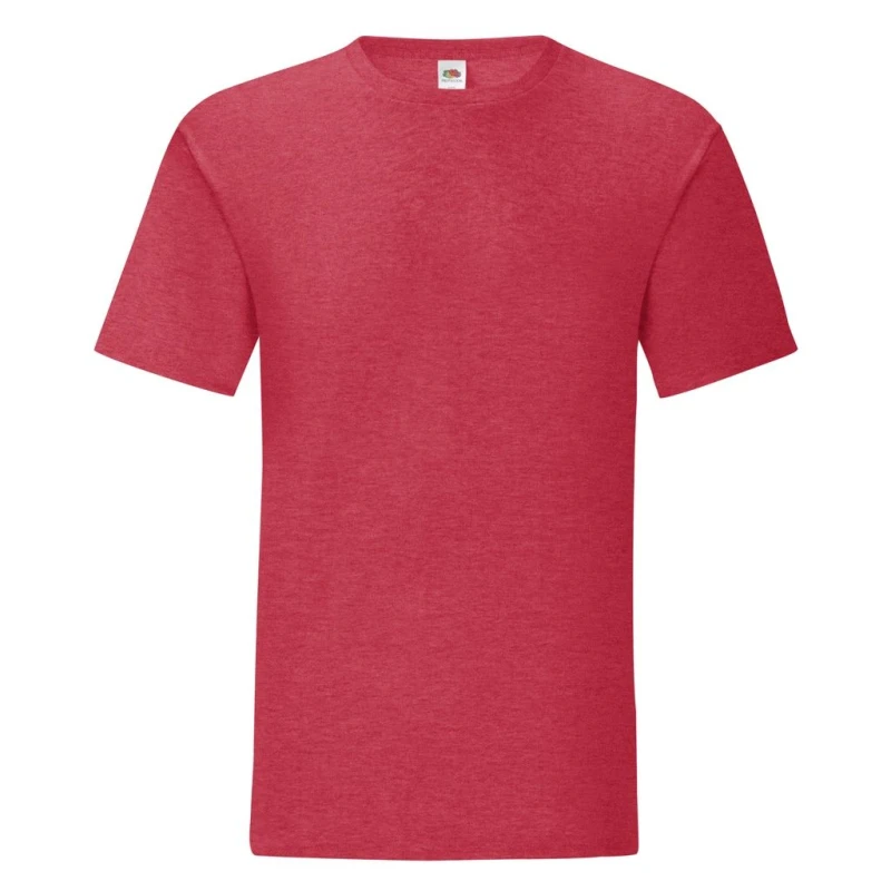 Image of Fruit Of The Loom Fruit of the Loom Men Iconic T-Shirt in Dark Red Size: Small Dark Red S Male 5059269336943
