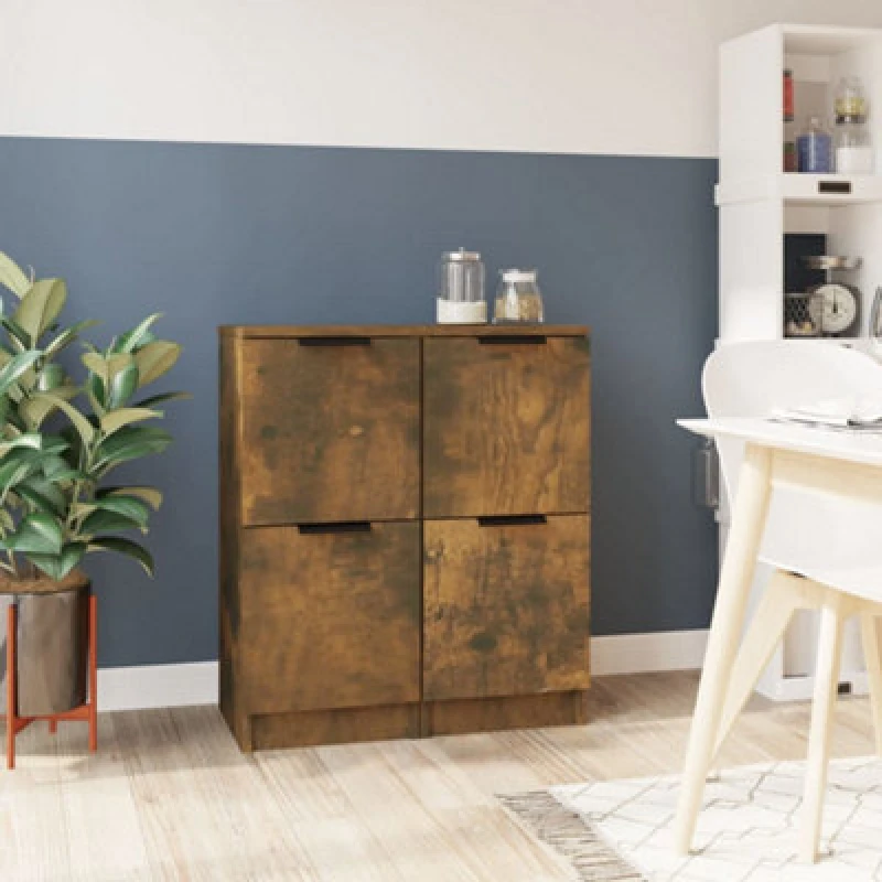 Image of VIDAXL Sideboards 2 pcs Smoked Oak 30x30x70cm Engineered Wood Vidaxl 8720287084143