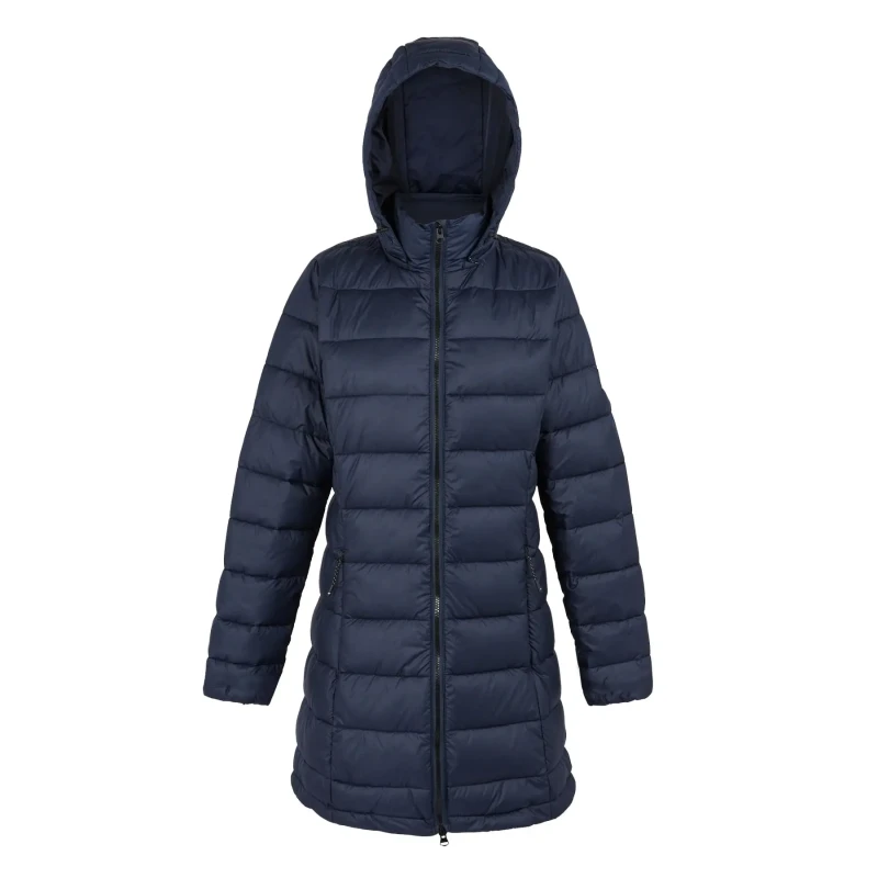 Image of Womens Regatta Starler Hooded Puffer Bleu Female 44