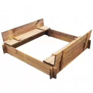 image of Sandbox Impregnated Wood Square Vidaxl Brown