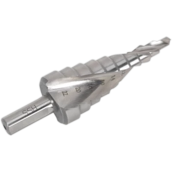 image of Sealey Spiral Fluted HSS Step Drill Bit 4mm - 22mm