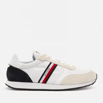 Image of Tommy Hilfiger Mens Lo Mix Stripes Running Style Trainers - White - UK 10.5