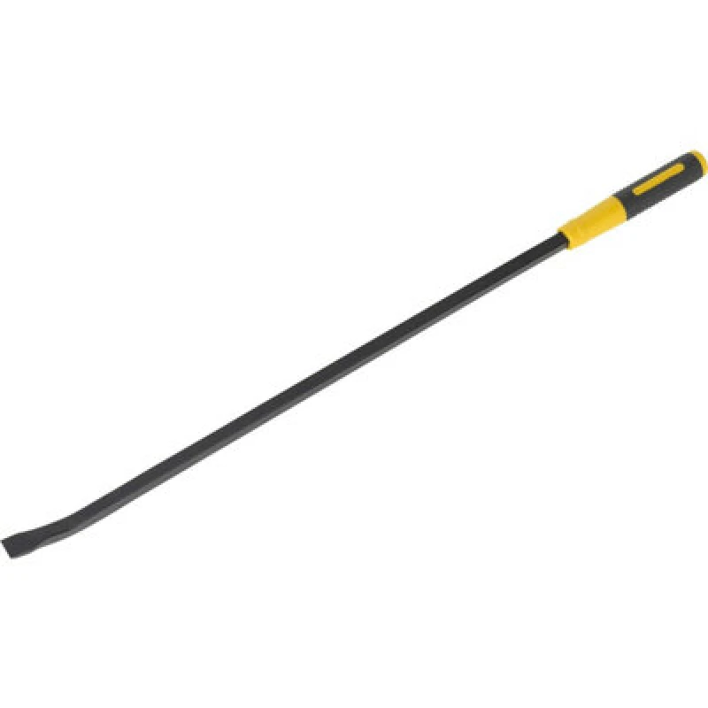 Image of Loops 900mm Heavy Duty 25° Pry Bar with Hammer Caps - Hardened Steel Shaft - Soft Grip Metallics
