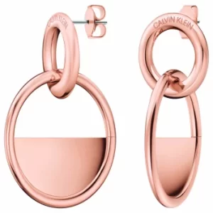Image of Calvin Klein Locked Earrings Rose Gold Stainless Steel Ladies Jewellery KJ8GPE100100