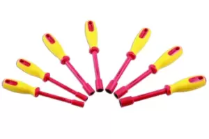 Image of Laser 7482 VDE 1000v Insulated Metric Nut Driver Set 6-14mm (125mm Length)