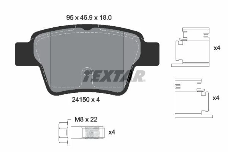 Image of Brake pad set TEXTAR 2415001