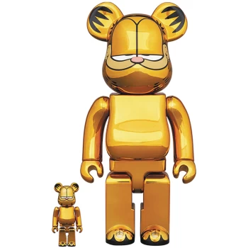 Image of Medicom Garfield (Gold Chrome) 100% & 400% Be@rbrick 2-pack