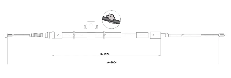 Image of Handbrake cable METZGER 1.PE004