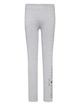 Image of Tommy Hilfiger Girls Essential Logo Leggings - Grey, Size Age: 8 Years, Women