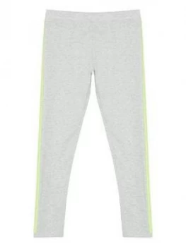 Image of Mintie by Mint Velvet Girls Neon Sequin Side Stripe Leggings - Grey, Size Age: 9-10 Years, Women
