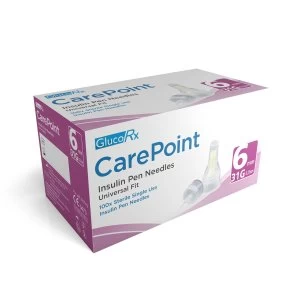 Image of GlucoRx Carepoint Pen Needles 31g 6mm