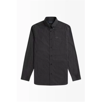 Image of Fred Perry Gingham Shirt - Gunmetal G85