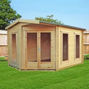 Image of Shire Rivington 10ft x 14ft 28mm Corner Log Cabin