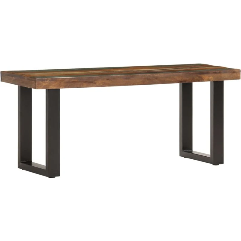 Image of VIDAXL Bench 110cm Solid Reclaimed Wood and Steel Vidaxl 8719883866055