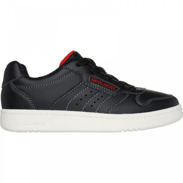 Image of Skechers Boys Quick Street Vorton Leather Upper Trainers UK Size 13 (EU 32) Black SKE2293-BLK-13