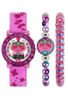 image of Trolls Kid's World Tour Watch & Jewellery Set