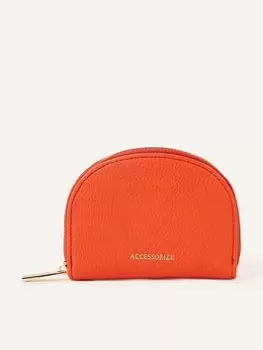 image of Accessorize Crescent Zip Coin Purse, Orange, Women