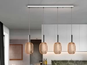 Image of Micran Dimmable Pendant Light Straight Bar, Chrome-Gold