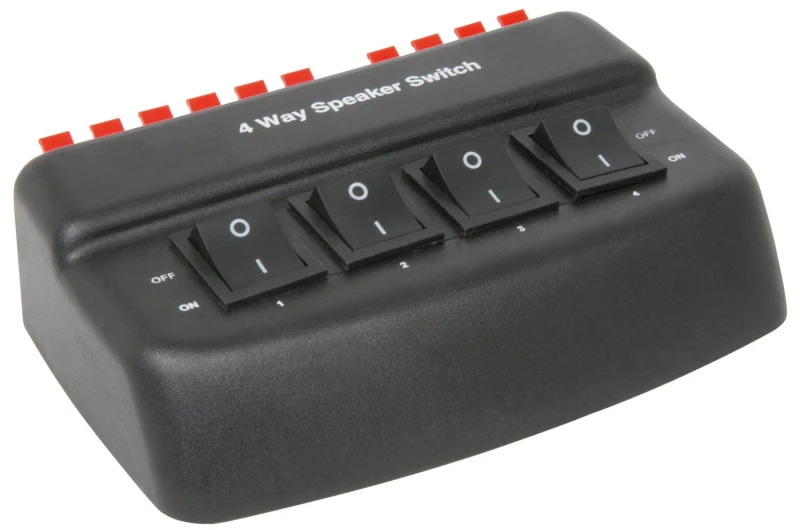 Image of avlink Stereo Speaker 4 Way Switch Box Splitter/Selector for 2/4 pairs of speakers AD-SPK42