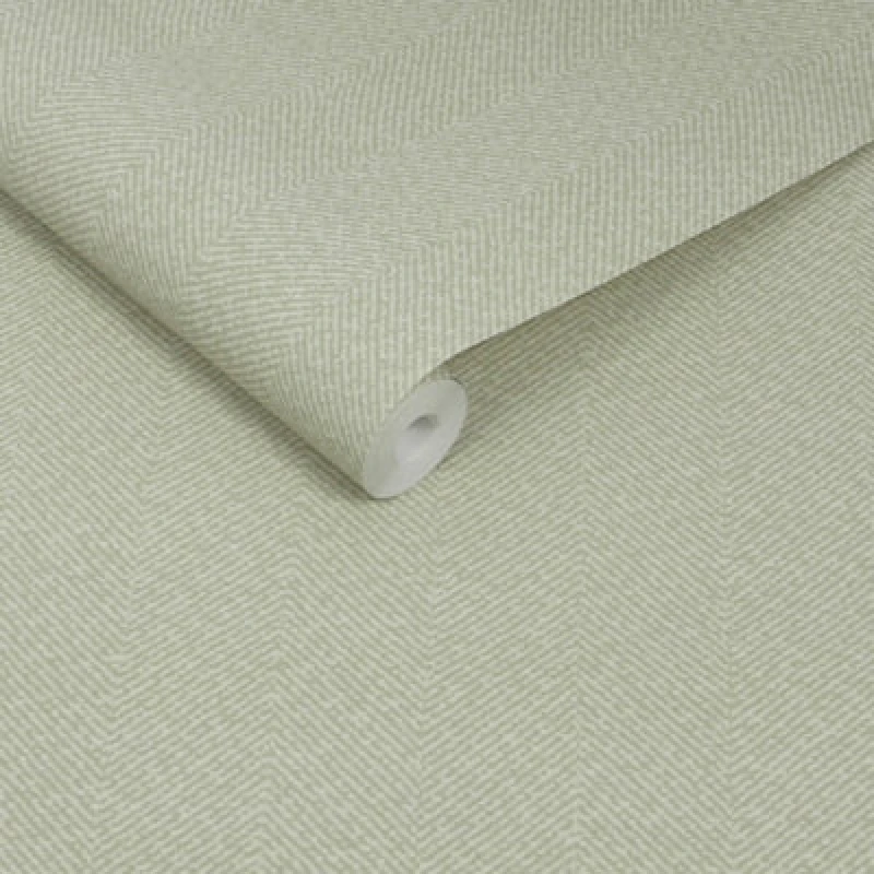 Image of Sophie Allport Herringbone Texture Mossbank Green Wallpaper
