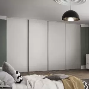 Image of Spacepro Classic 4 Door Sliding Wardrobe Kit 2978 x 2260mm in Cashmere Steel/MFC