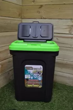Image of 2 Pack 30 Litre Plastic Cat / Dog / Pet or Bird Food Storage Tub / Container