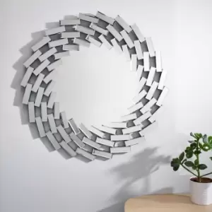 Image of Furniture Box Venetian Large Round Silver Wall Mirror