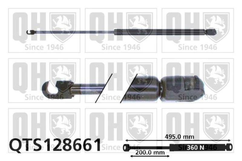 Image of QUINTON HAZELL Tailgate strut QUINTON HAZELL QTS128661