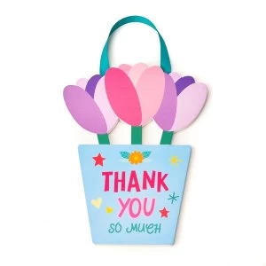 Image of Cheerfull Thank You Flower Pot Plaque