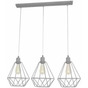 image of Helam Karo Straight Bar Pendant Ceiling Light Grey 78cm