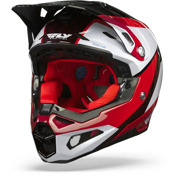 Image of FLY Racing Formula Carbon Prime Red White Red Carbon Offroad Helmet Size XS