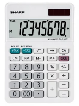 Image of Sharp EL310W Desktop Calculator 8 Digit Angled Display