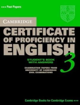 Image of Cambridge Certificate of Proficiency in English 3 Students Book with Answers Paperback