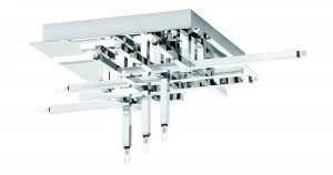 Image of 11 Light Semi Flush Ceiling Light Chrome, G4 Bulb