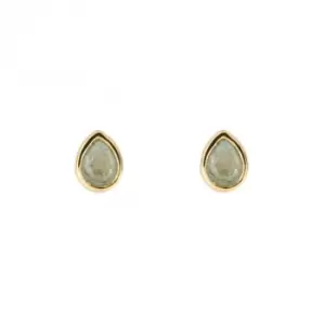 Image of Gold Plated Birthstone March Aquamarine Earrings E6204