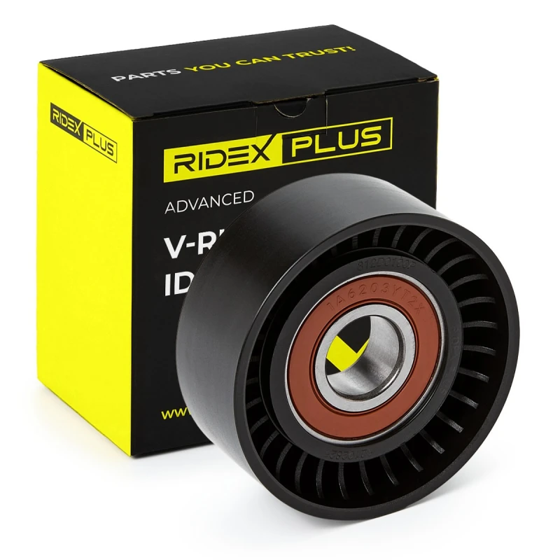 Image of RIDEX PLUS 312D0100P Idler Pulley Deflection/Guide Pulley,v-ribbed belt (312)