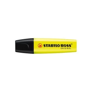 image of STABILO BOSS Original 2 5mm Chisel Tip Highlighter Yellow Pack of 10