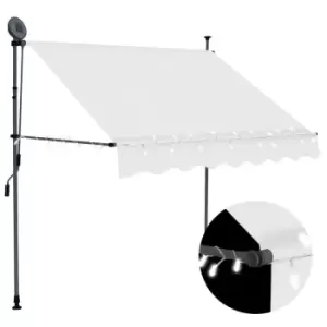 image of Vidaxl Manual Retractable Awning With LED 150cm Cream