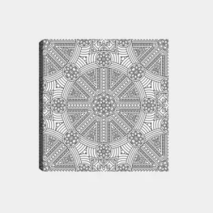 Image of MANDALA80 White Black Decorative Canvas Painting