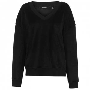 image of Golddigga Velour Sweater Ladies - Black